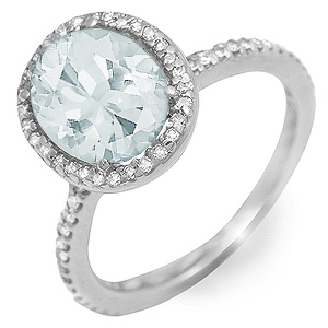 Diamond and Halo Oval Birthstone Ring 1 Stone