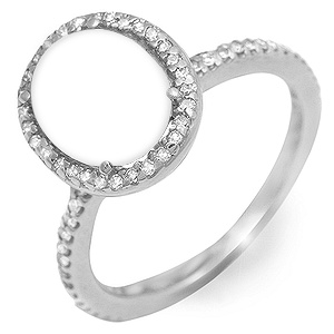 Diamond and Halo Oval Birthstone Ring 1 Stone